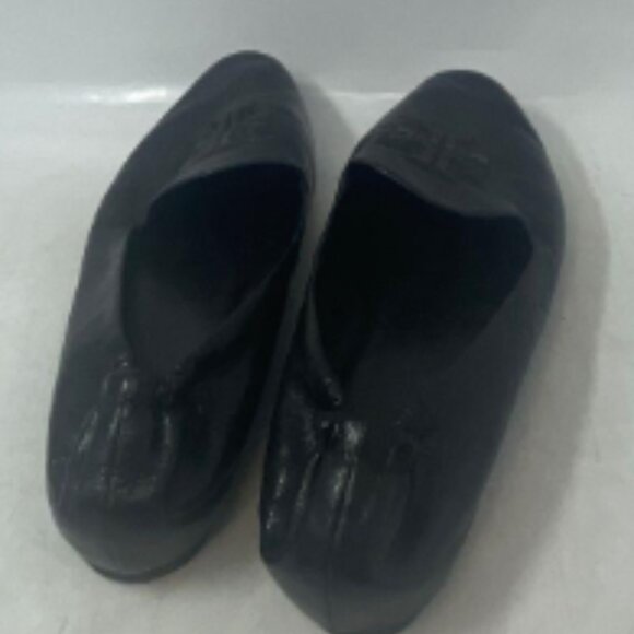 Tory Burch Womens Black Leather Formal Round Toe Slip-On Flat Slippers Size 10 - Picture 8 of 8